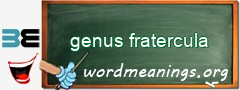 WordMeaning blackboard for genus fratercula
